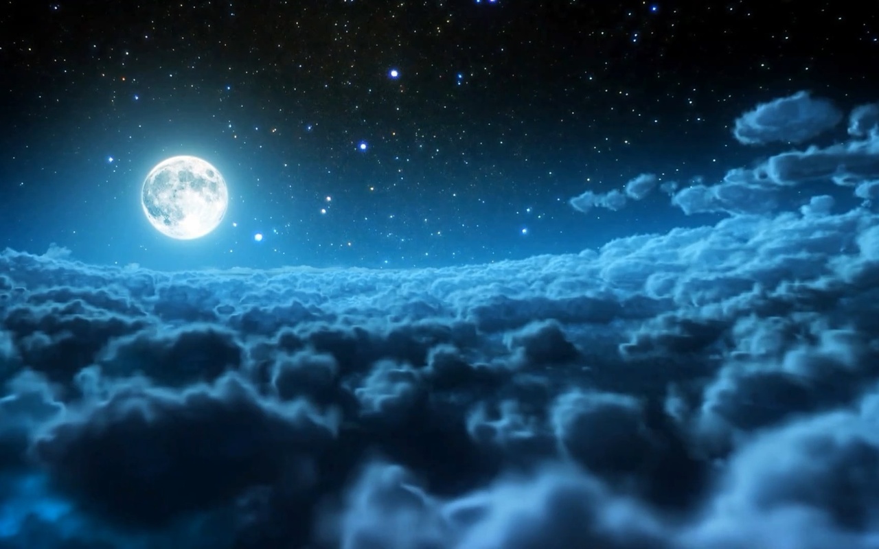 moon, cloudy, night, sky