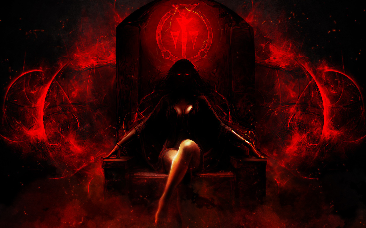 prince of persia warrior within, kaileena, girl, sitting, throne, game, art, red, prince of persia, warrior within