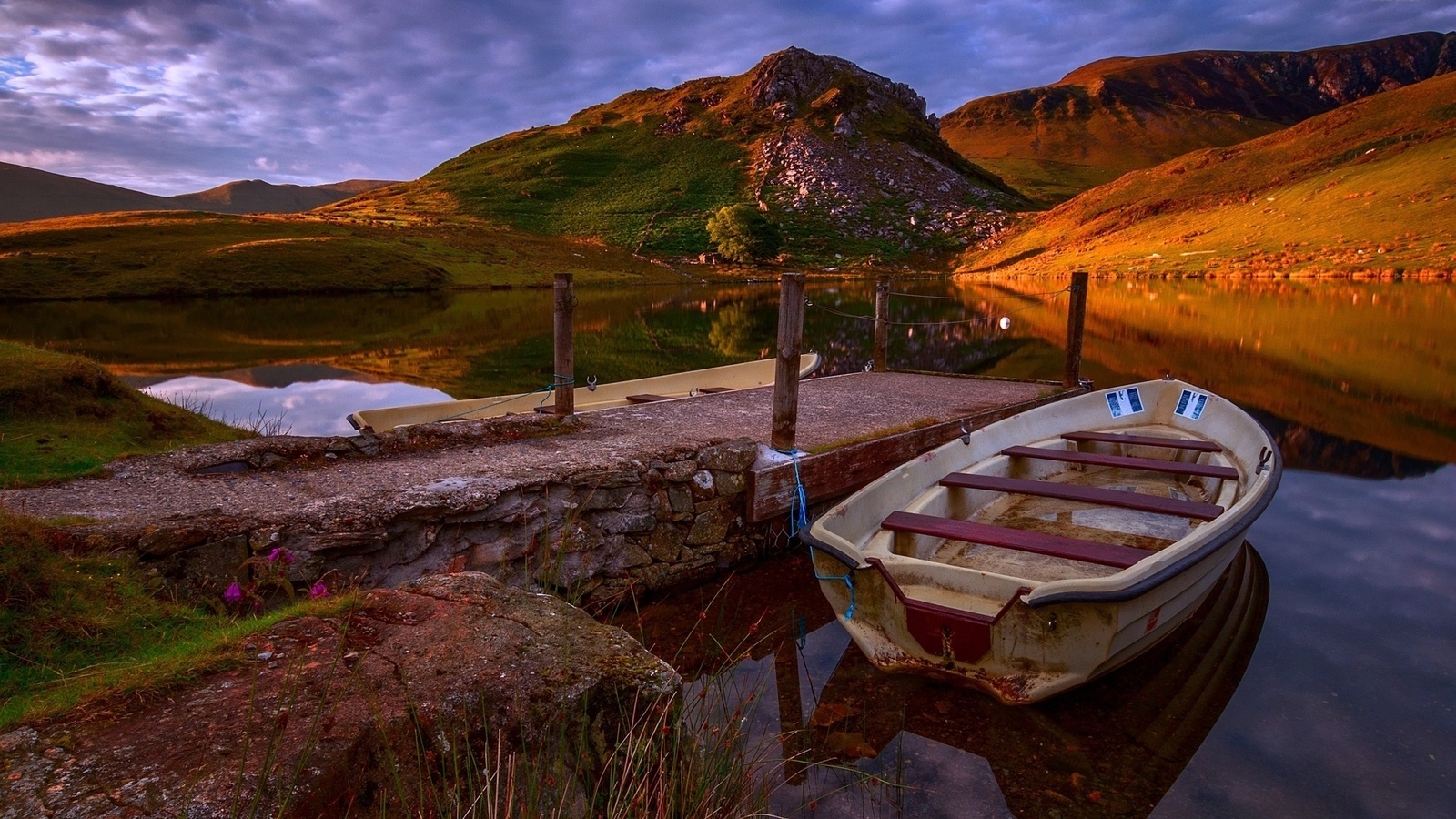 sunset, boat, lake, tree, water