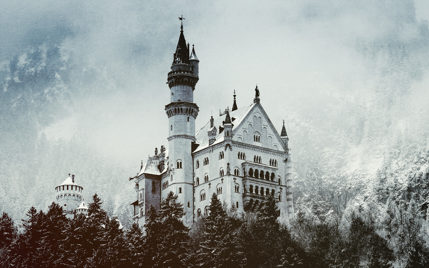 castle, germany, snow, tree, ,, 