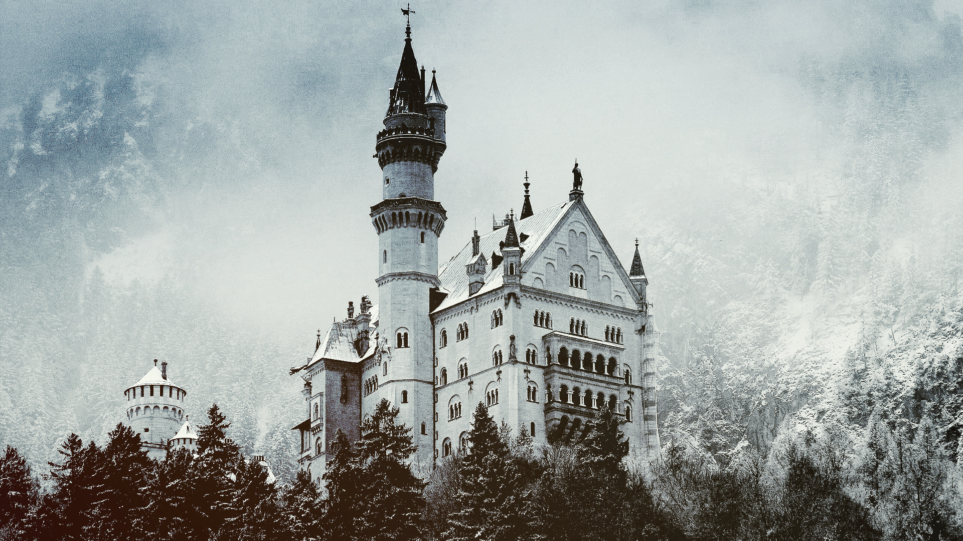 castle, germany, snow, tree, ,, 
