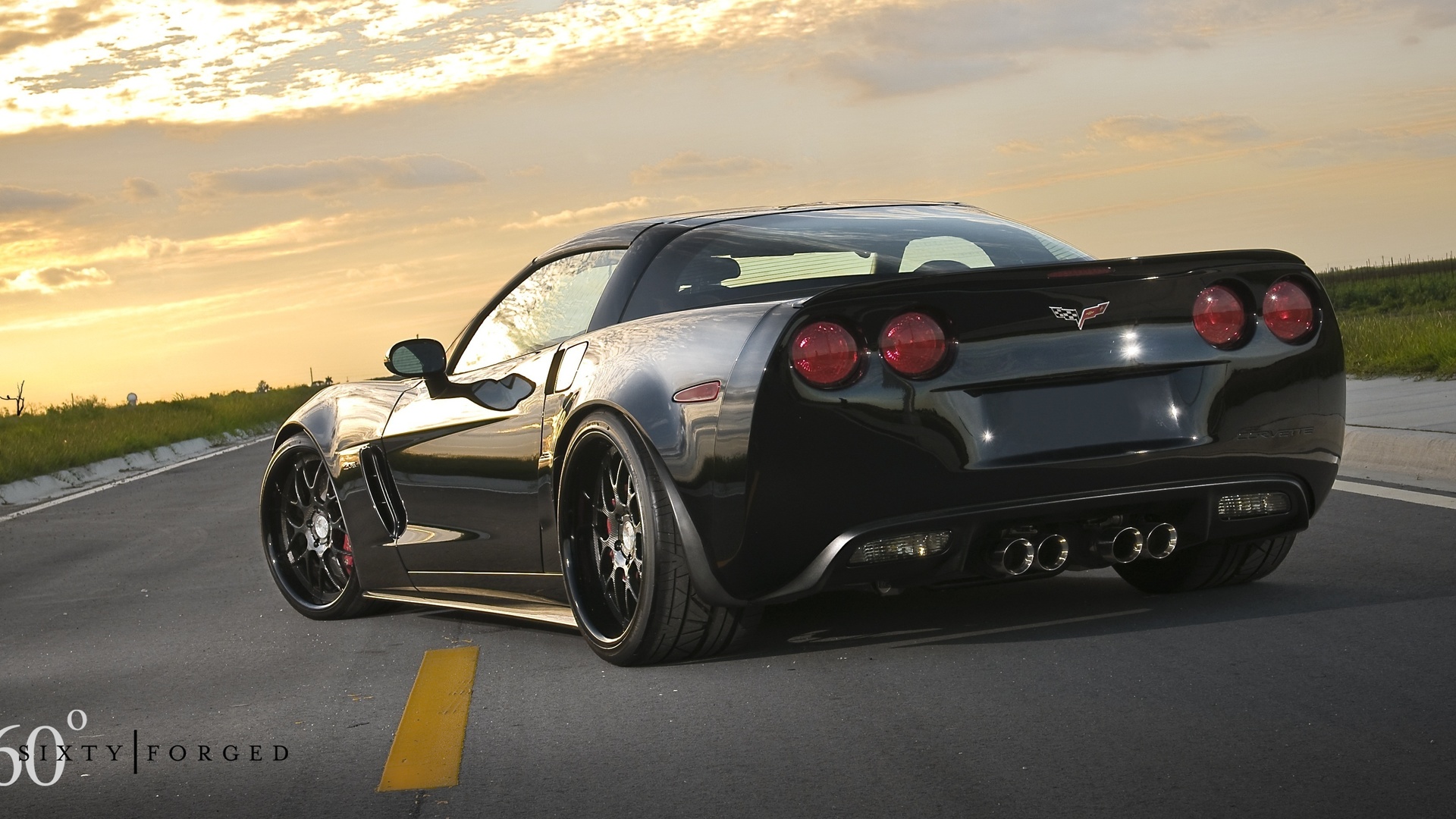 chevrolet, corvette, z06, black, 360 three sixty forged, , , ,  , , , 