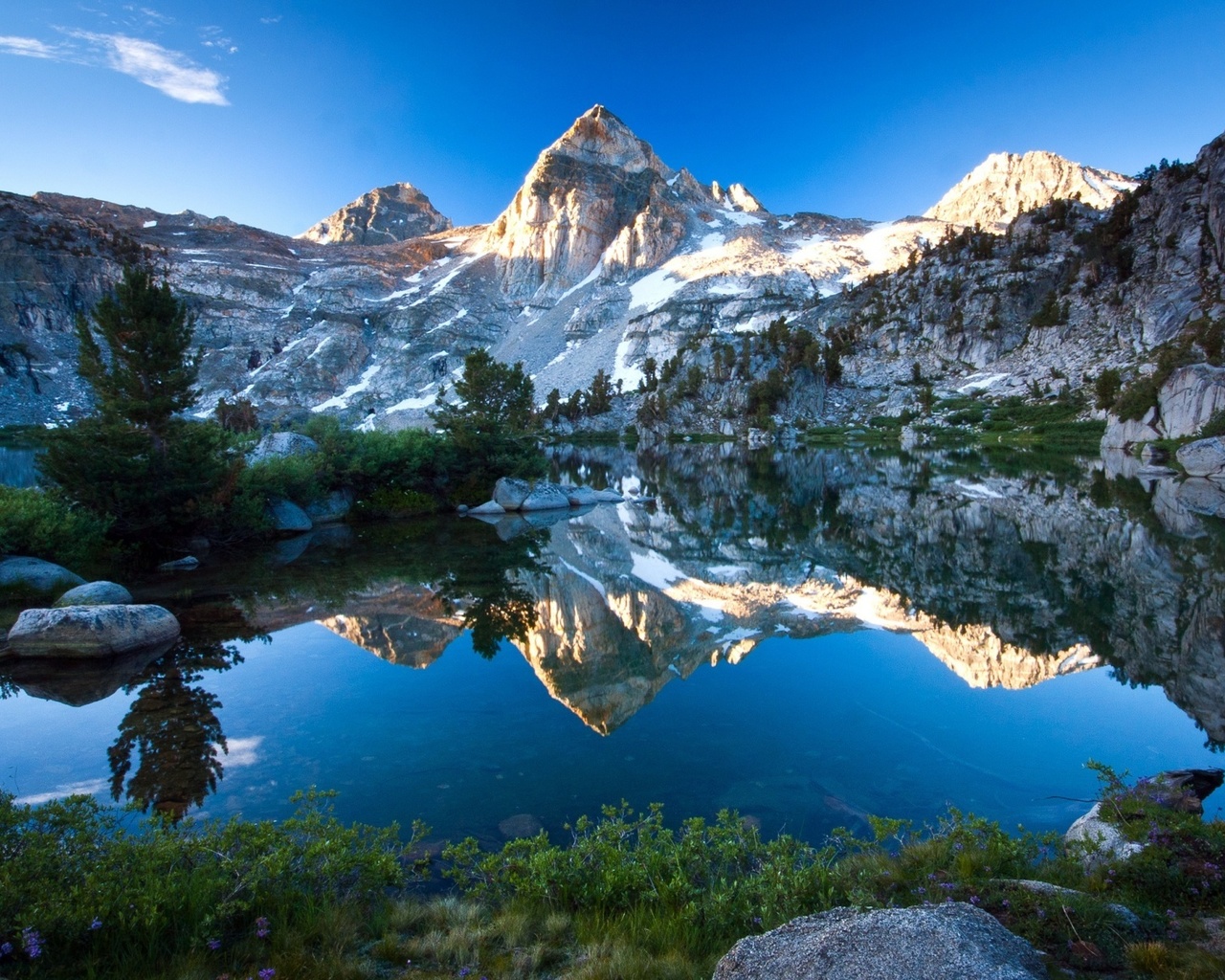 lake, mountain, tree, forest, water, sky, blue