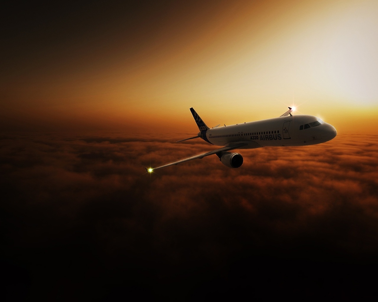 airbus320, fly, sky, clouds