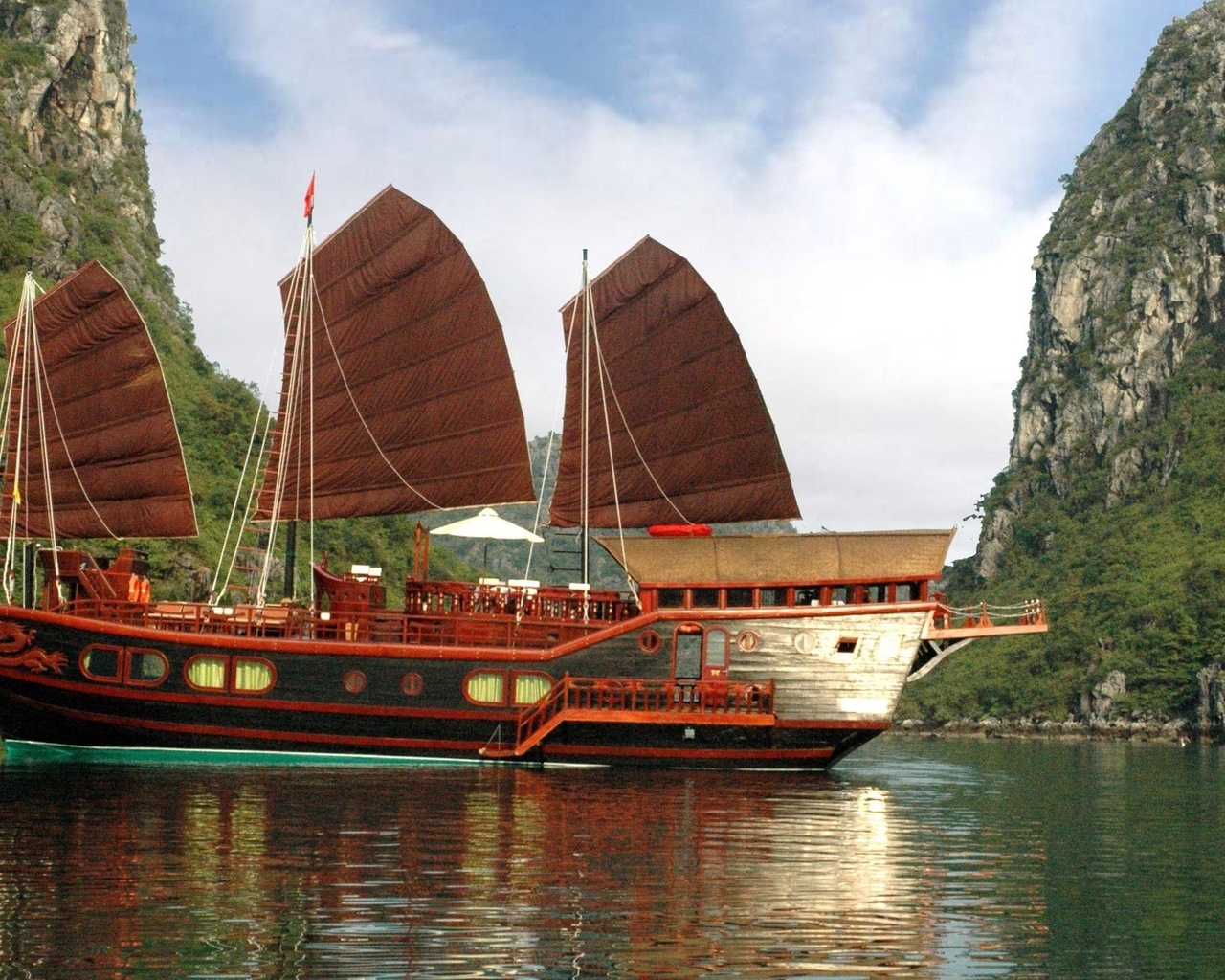 ha long bay, vietnam, water, mountain, asia, boats