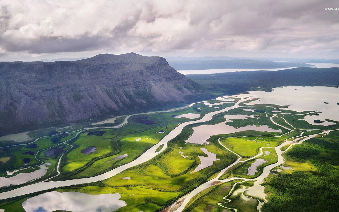 mountain, planice, rivers, green, mountain, water