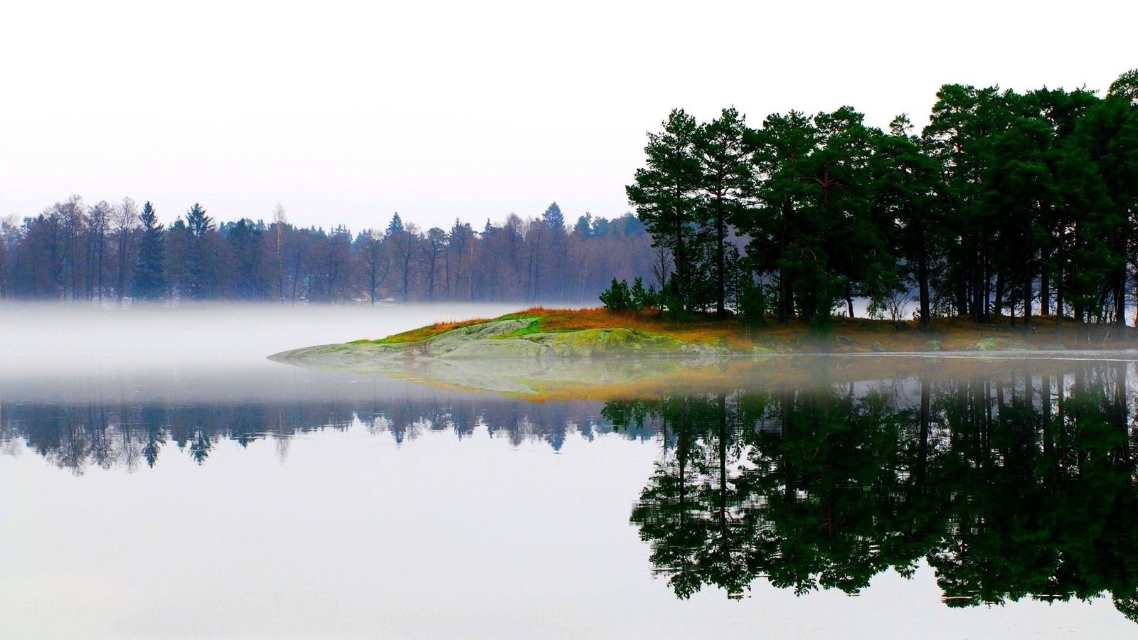 lake, mountain, tree, forest, water, sky, blue