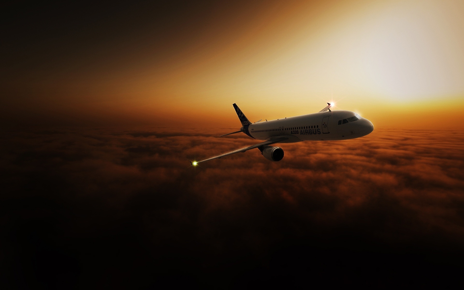 airbus320, fly, sky, clouds