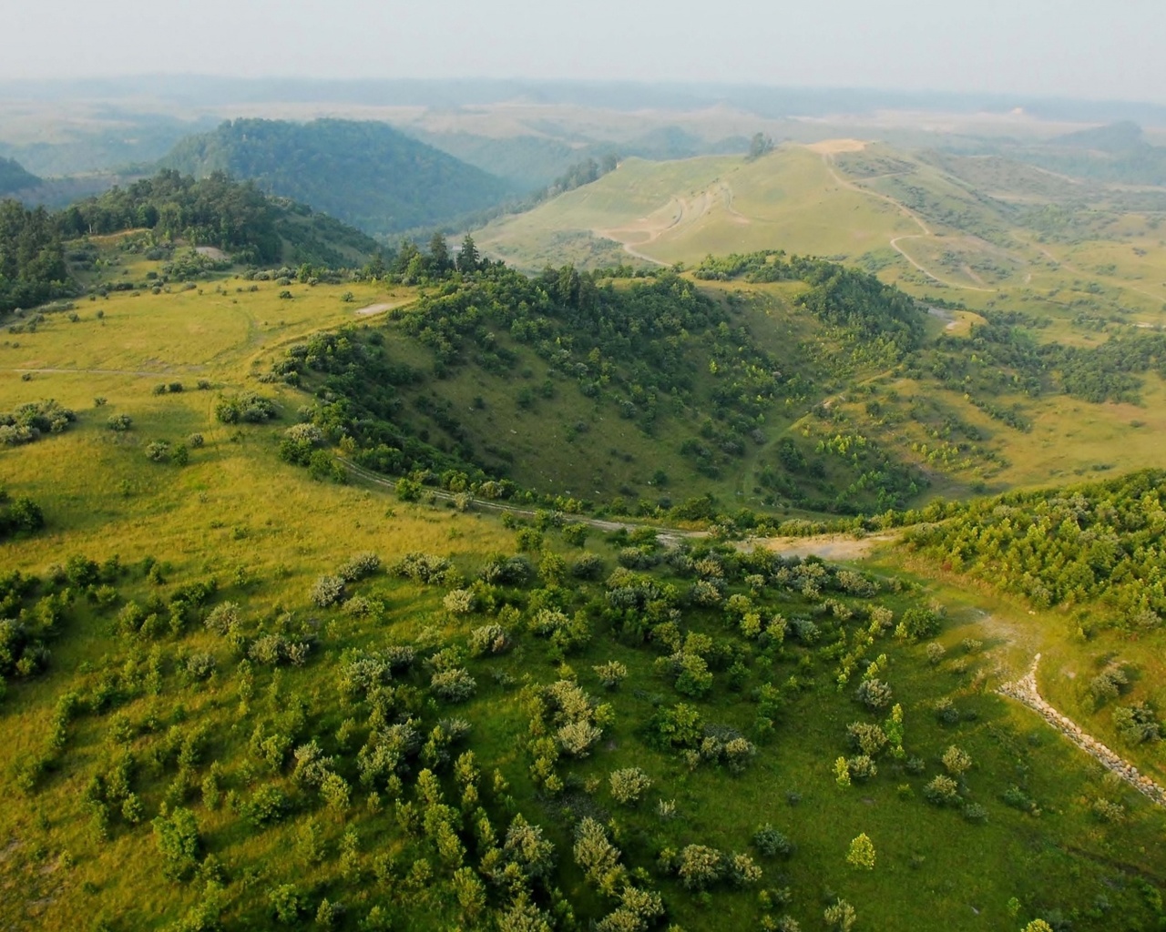 grass, green, hills, mountain