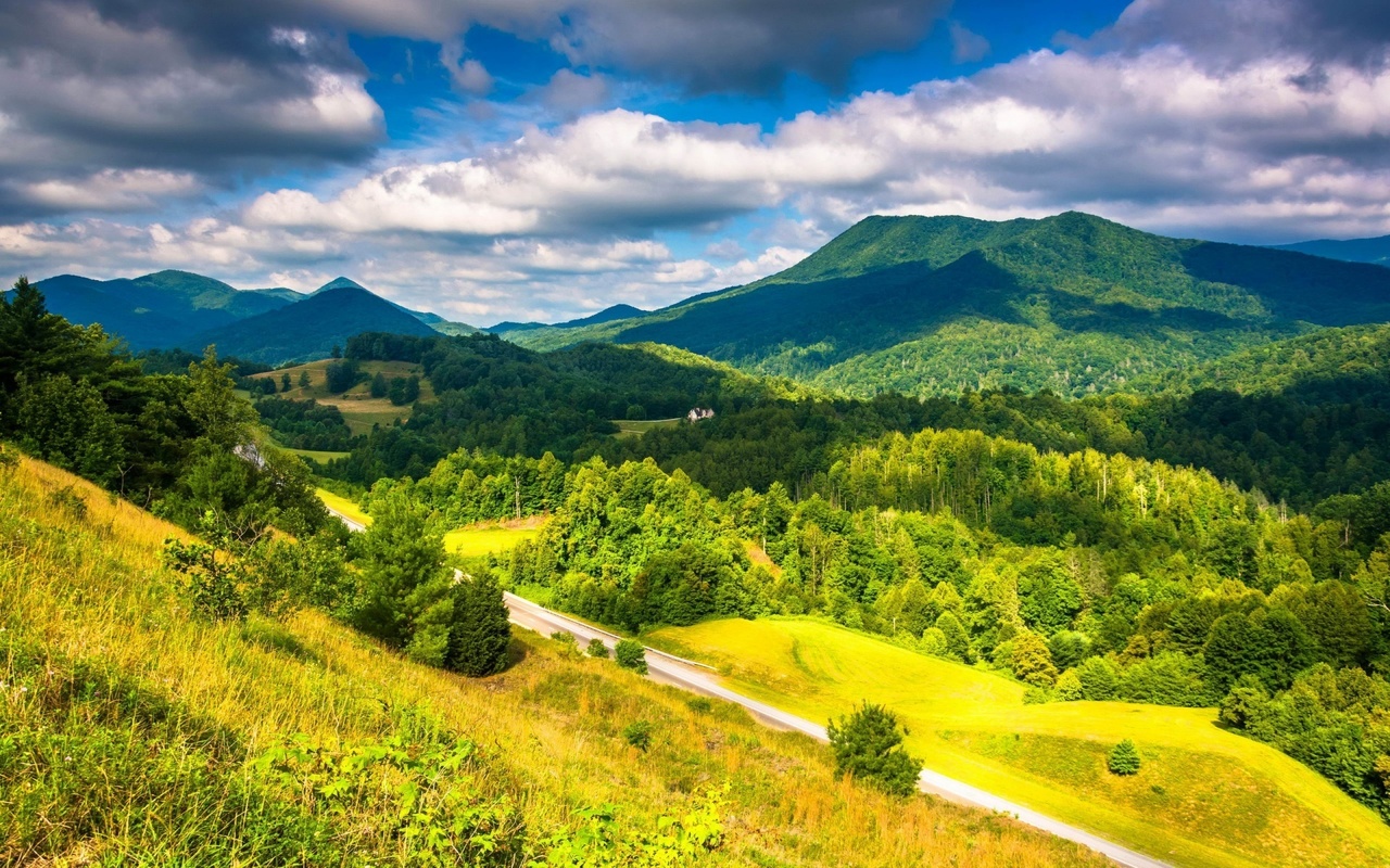 appalache, mountains, road, tree