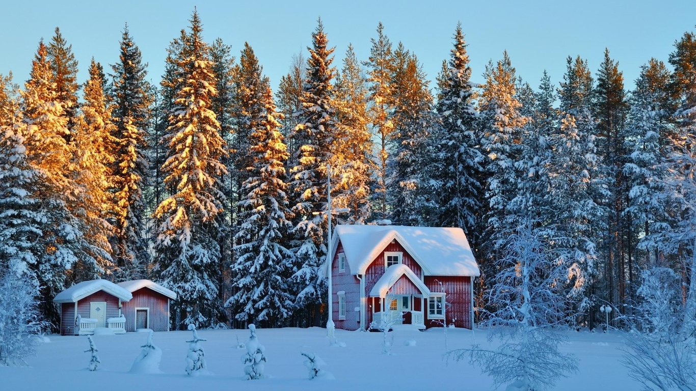 winter, cottage, tree, ice, sky, snow, , , , , , , , , , 