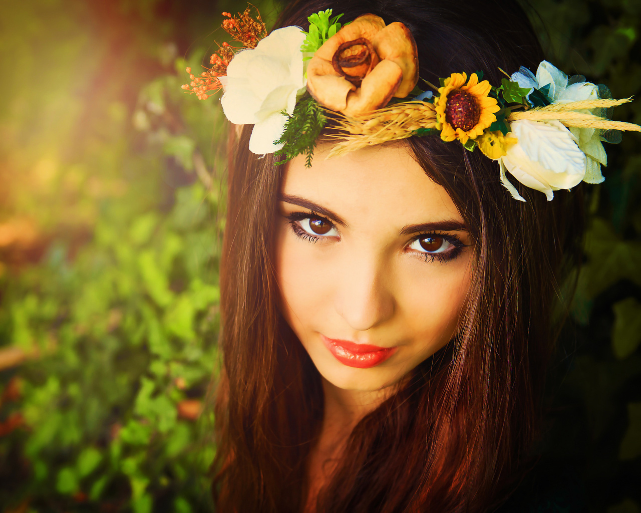 beauty, nature, female, forest, girl, green, model, nature, portrait, pretty