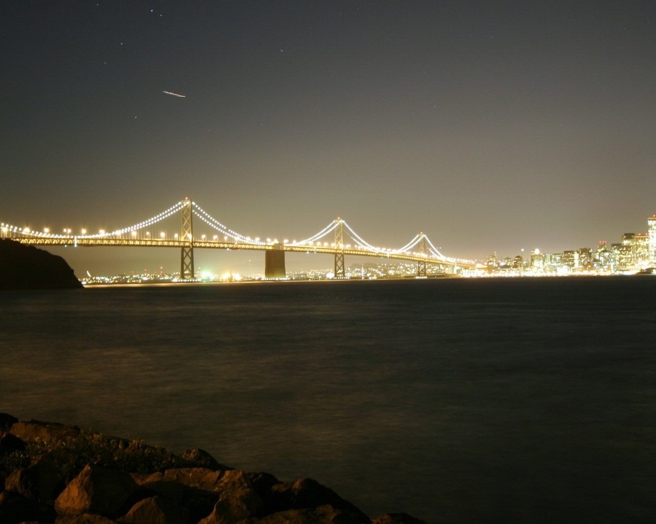 сан-франциско, вид на ночной мост