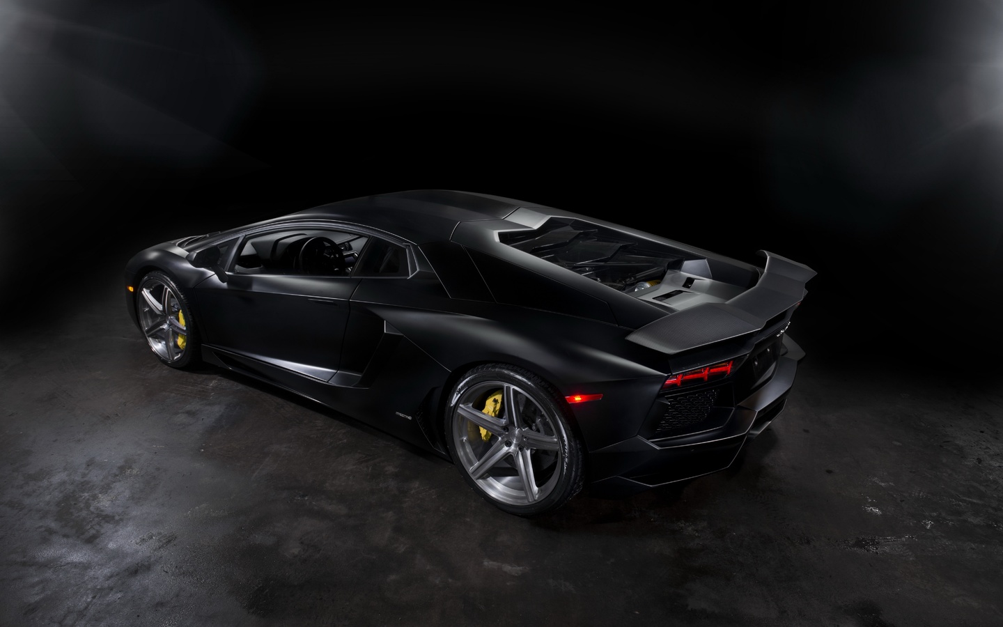 aventador, back view, drives, mat, headlights, black