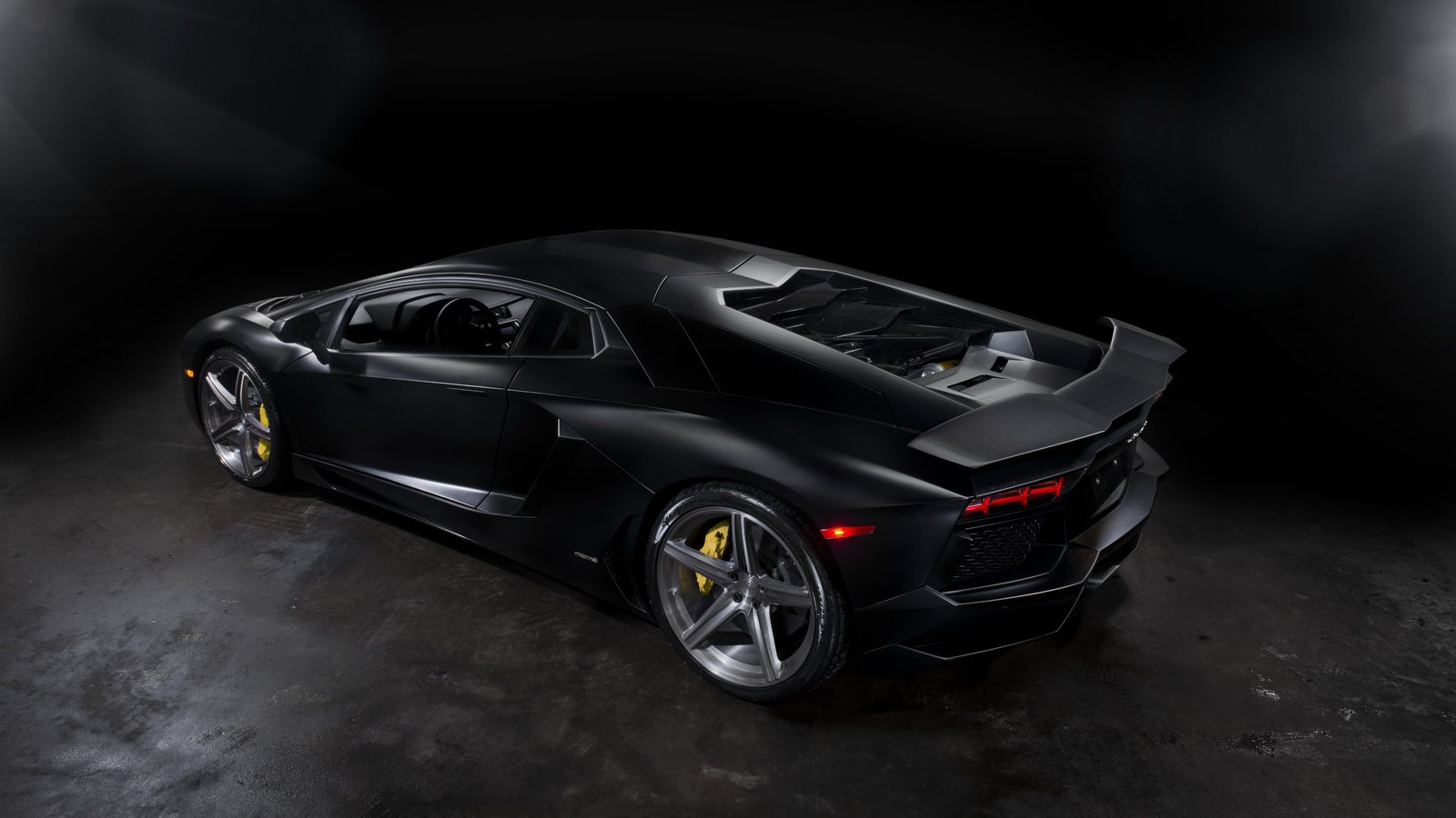 aventador, back view, drives, mat, headlights, black