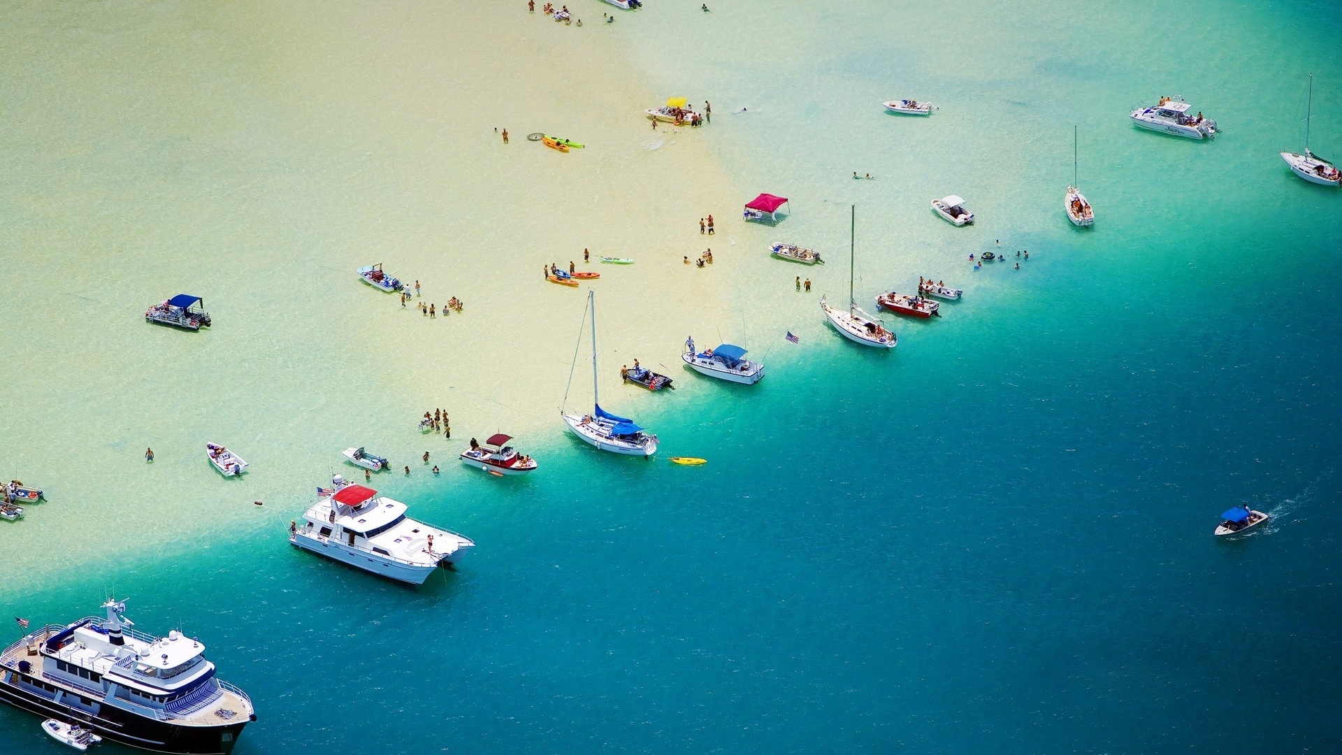 beach, ocean, boats, water, sea