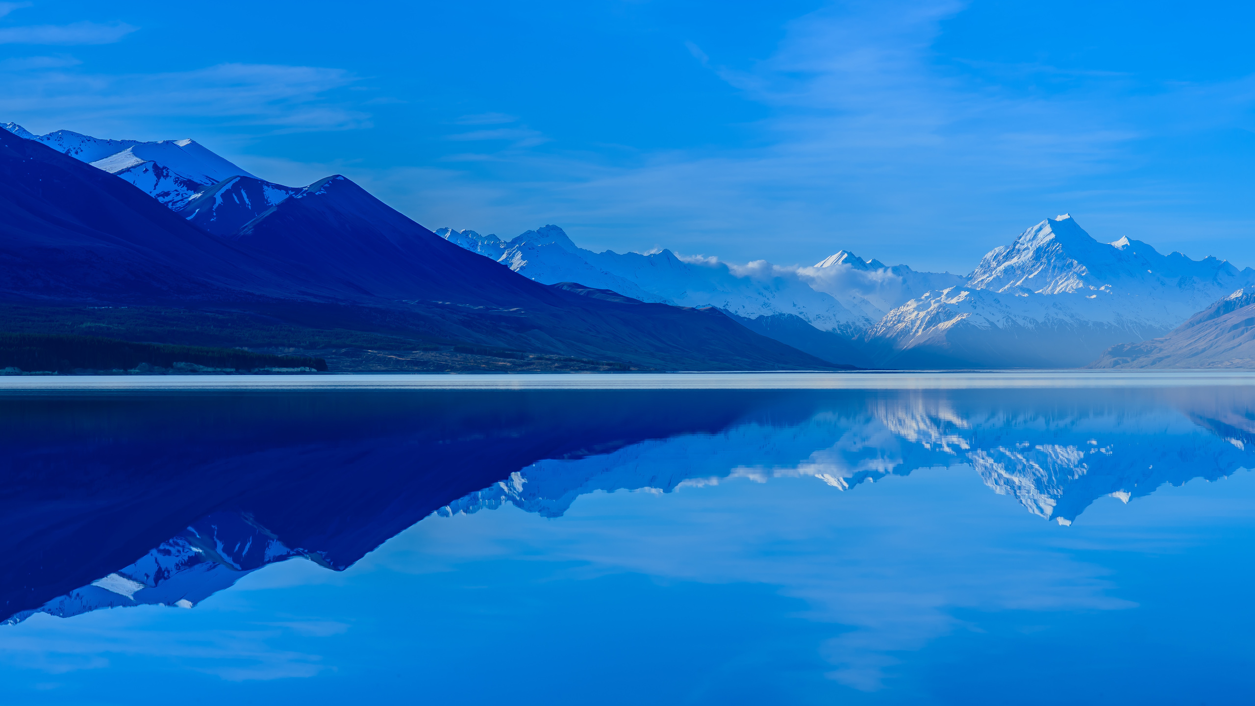 new zealand, lake pukaki, reflection, sky, south island, mountains