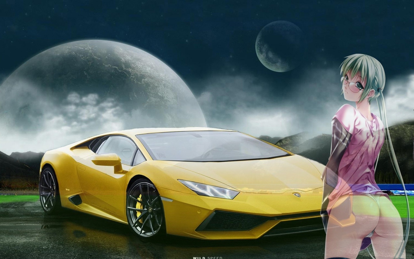 planets, girls, sexy girls, anime, cars, wheels, moons, lamborghinni, 