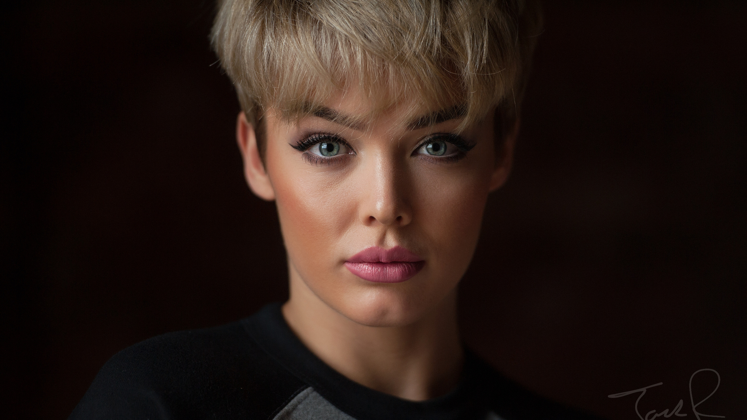 rosie robinson, face, makeup, fringe, view, portrait, jack russell