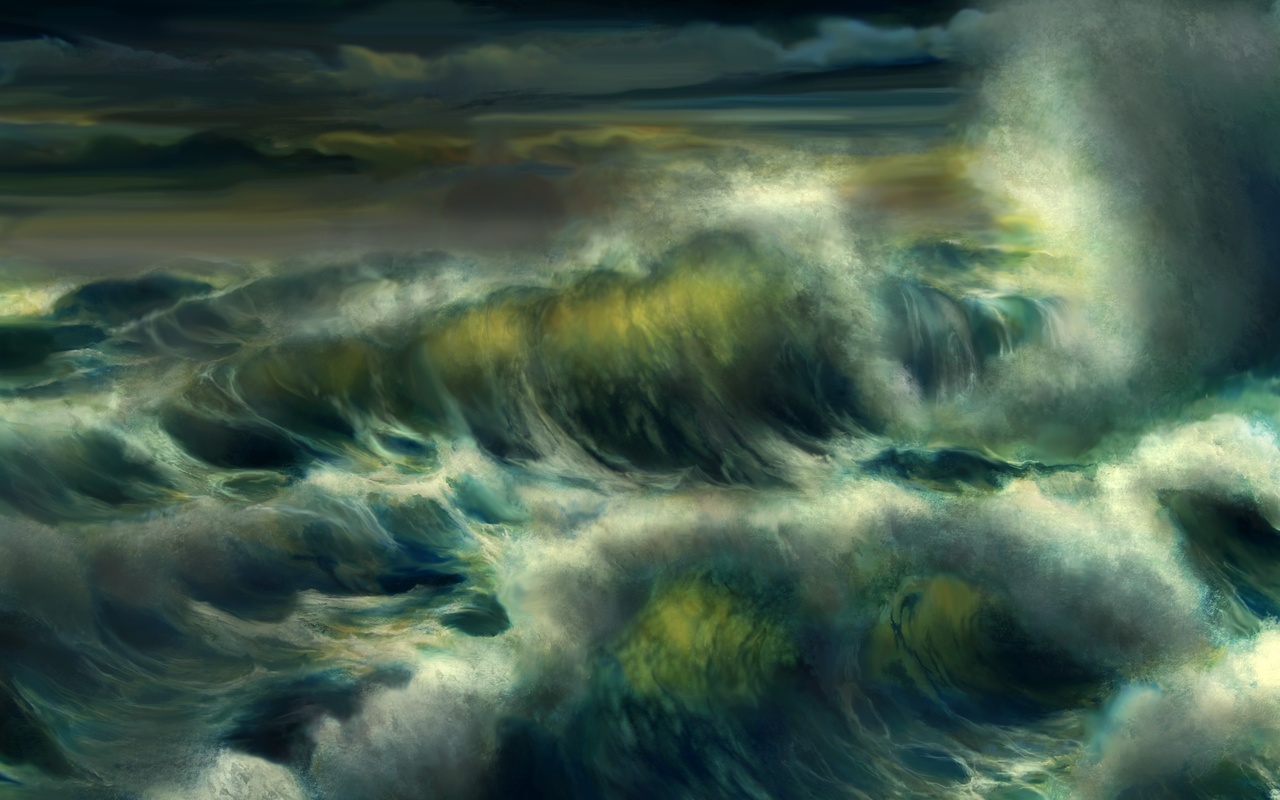 art, sea, storm, ocean, water, waves