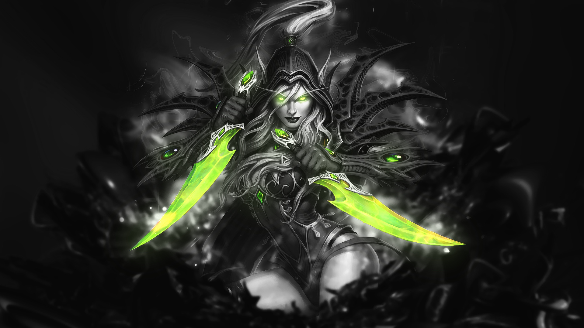 valeera sanguinar, black and white, by, spiritaj watch, fan art