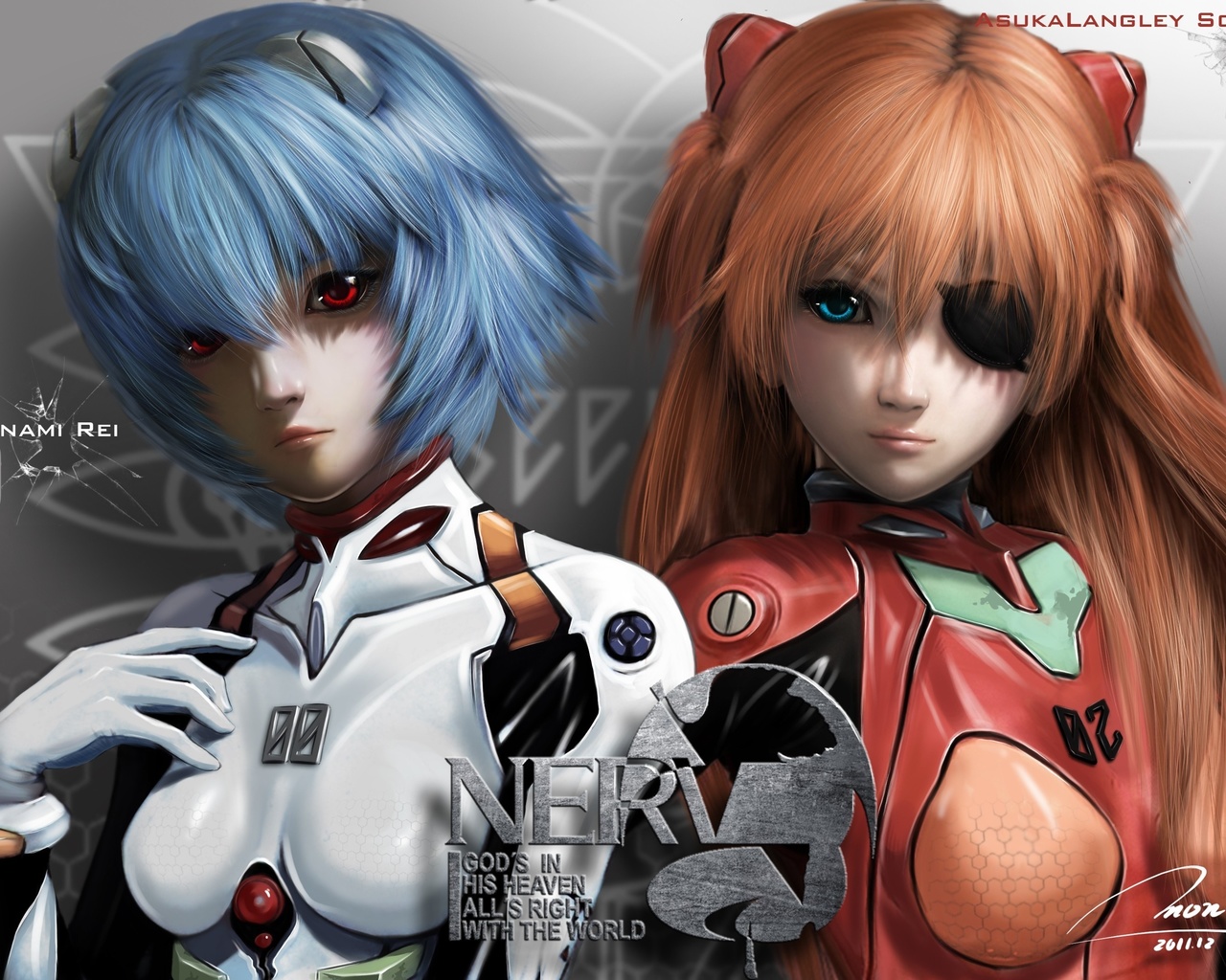 , , evangelion, rei ayanami, asuka langley