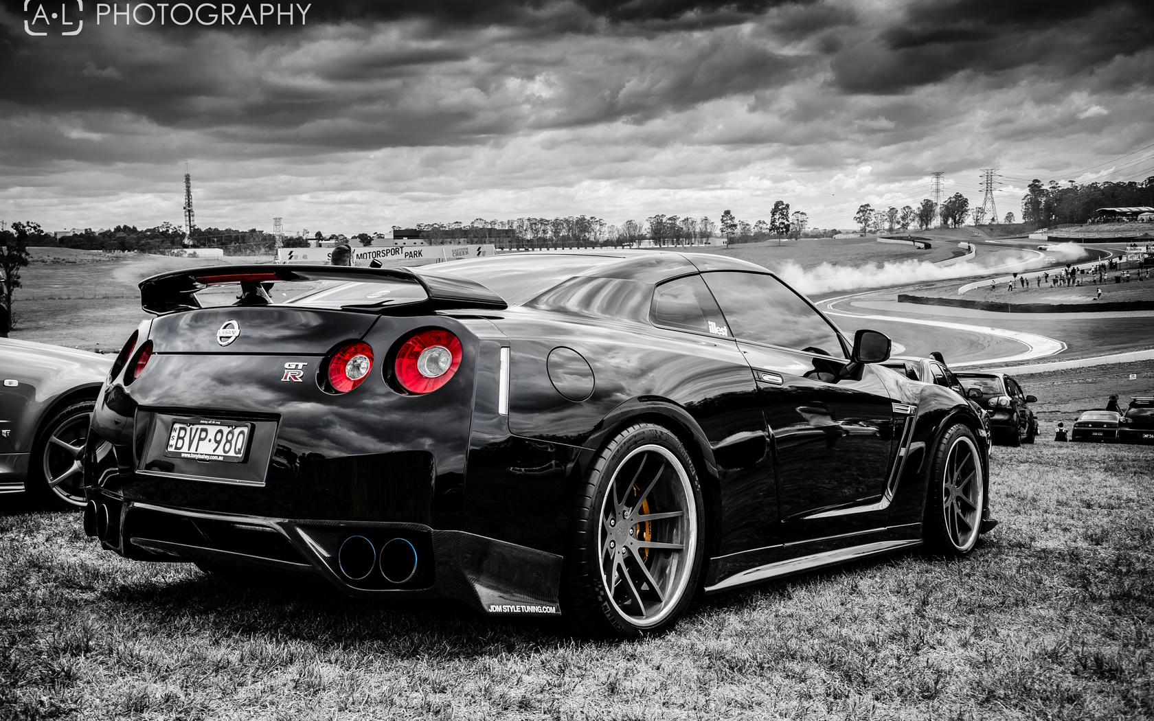 nissan, r35, black, black and white, gt-r