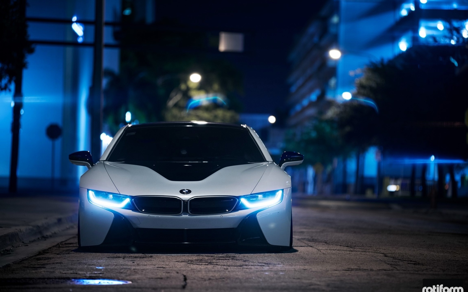 bmw, i8, electro car, tuning, wheels, face, germany, black, stance, low, night
