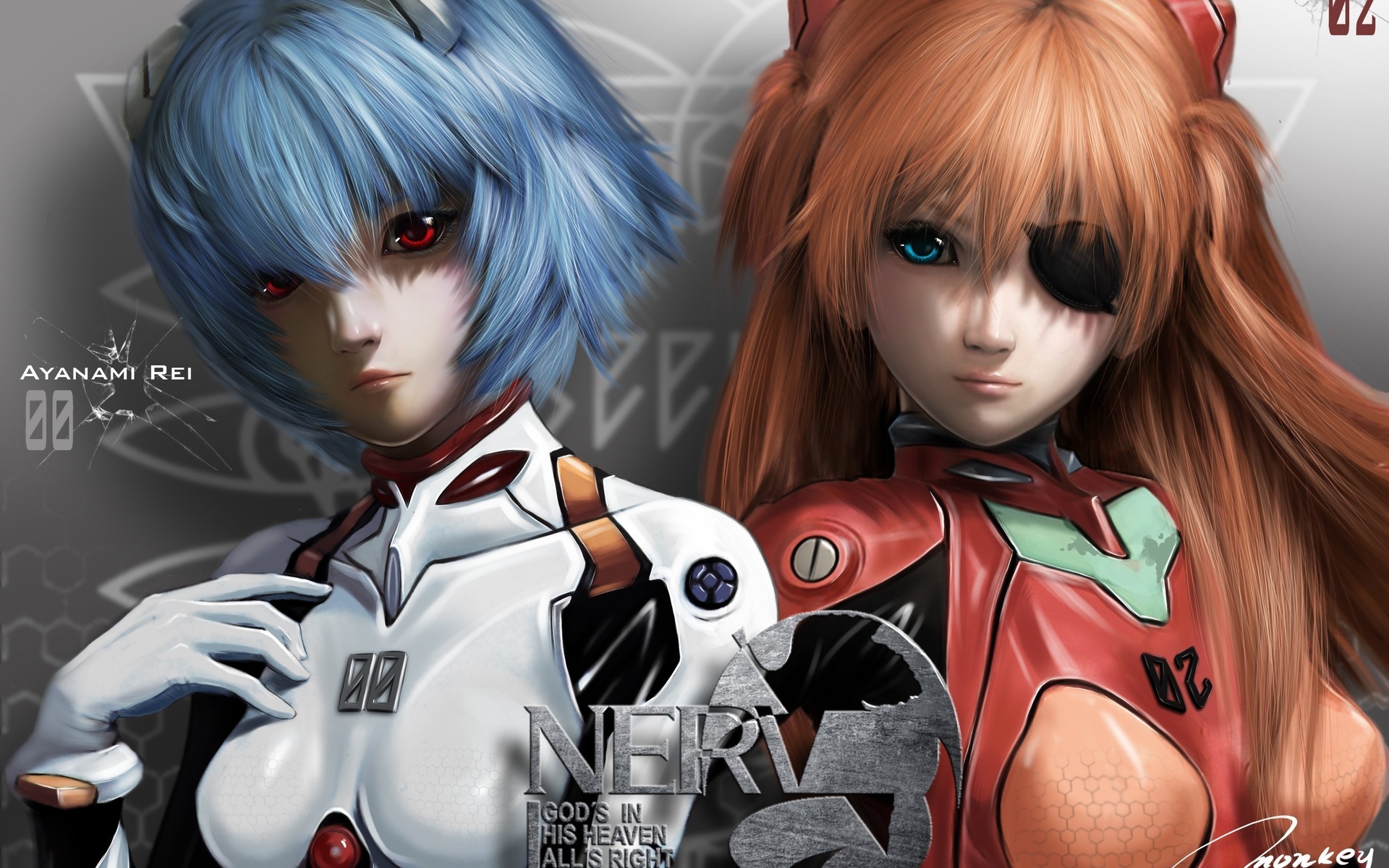 , , evangelion, rei ayanami, asuka langley