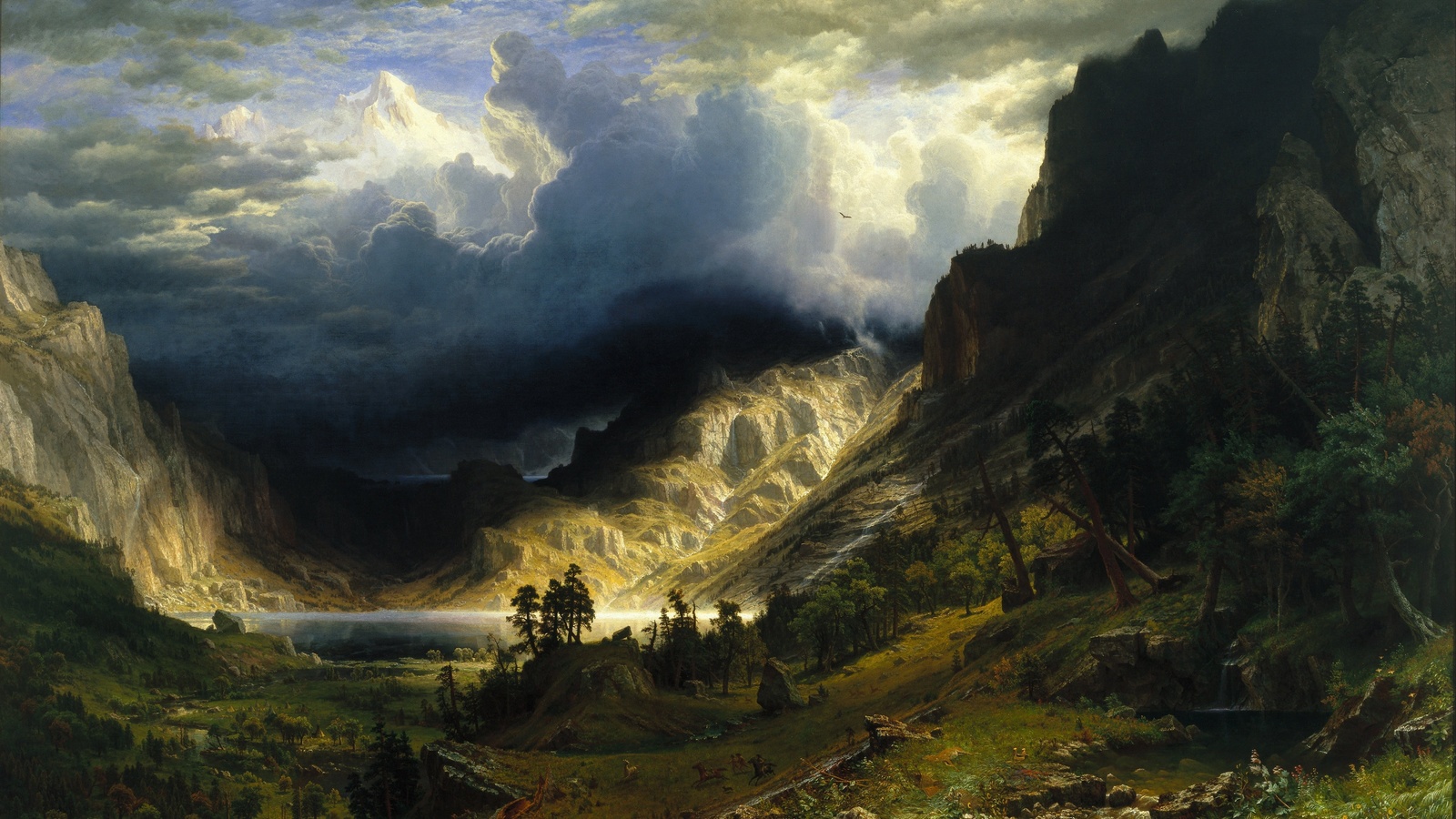 , , , , , , , albert bierstadt, a storm in the rocky mountains
