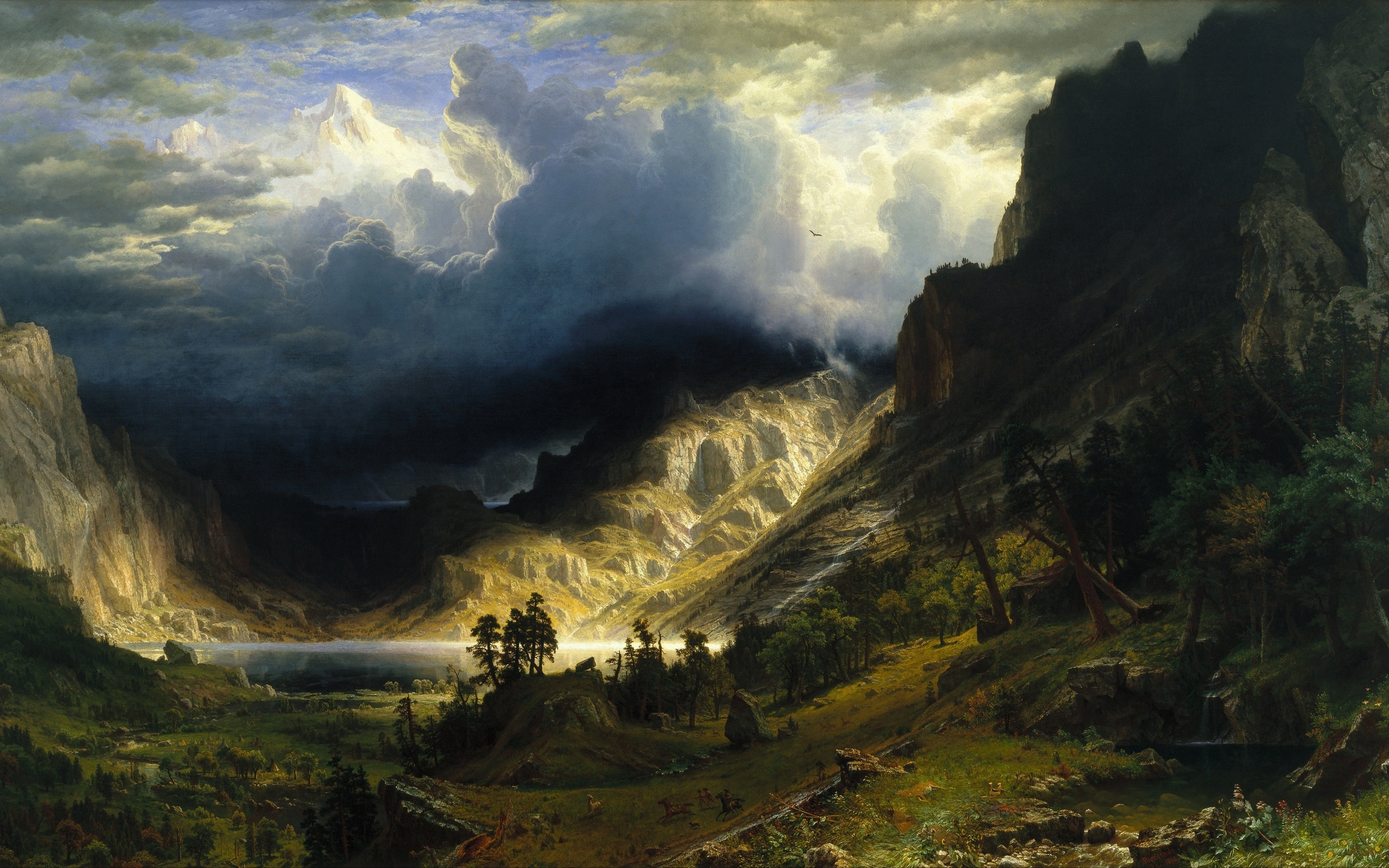 , , , , , , , albert bierstadt, a storm in the rocky mountains