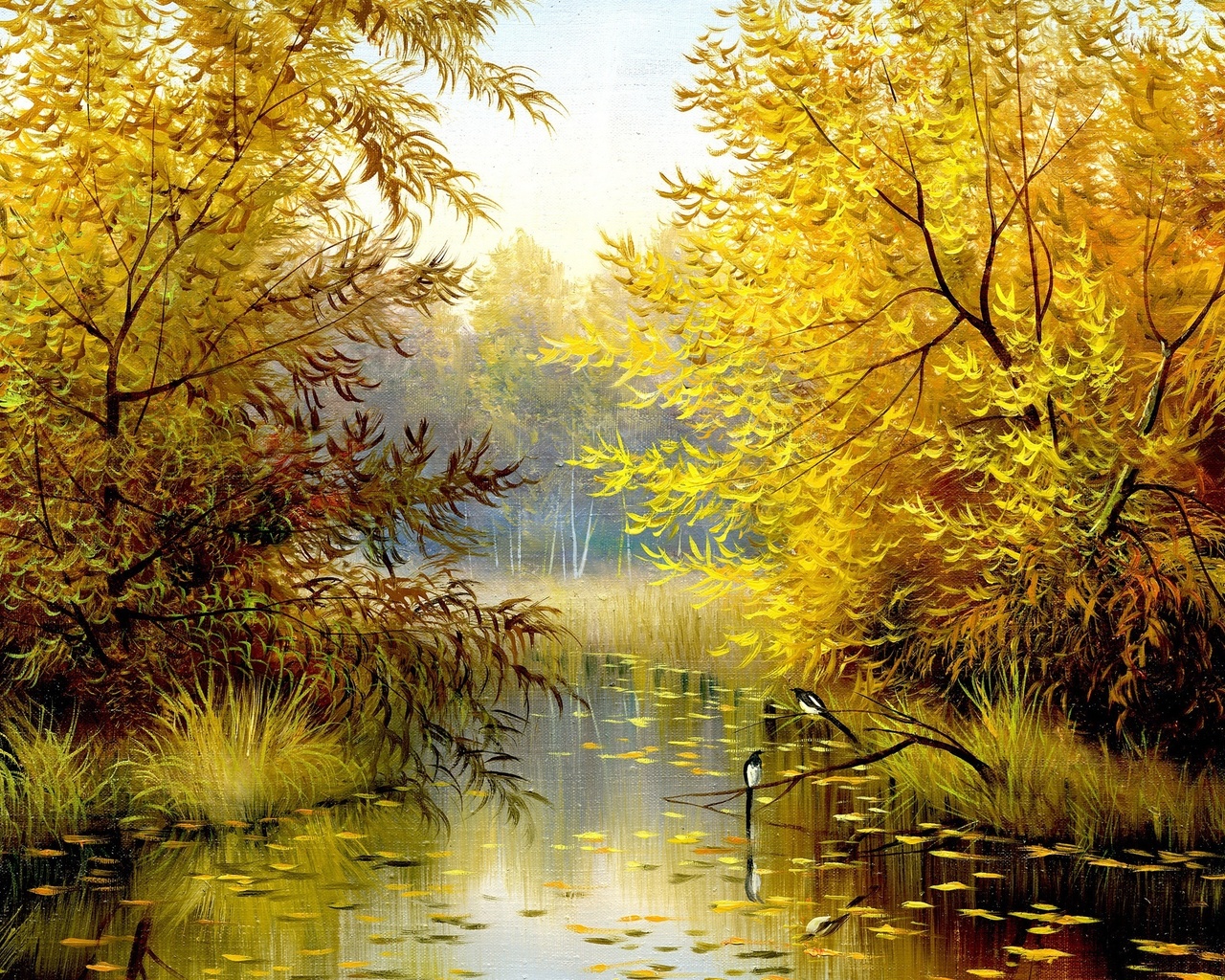Золотой пейзаж. Природа на золотом фоне живопись. Картина Золотая река. Картина Золотая осень вертикально. Осень Золотая над рекой живопись.