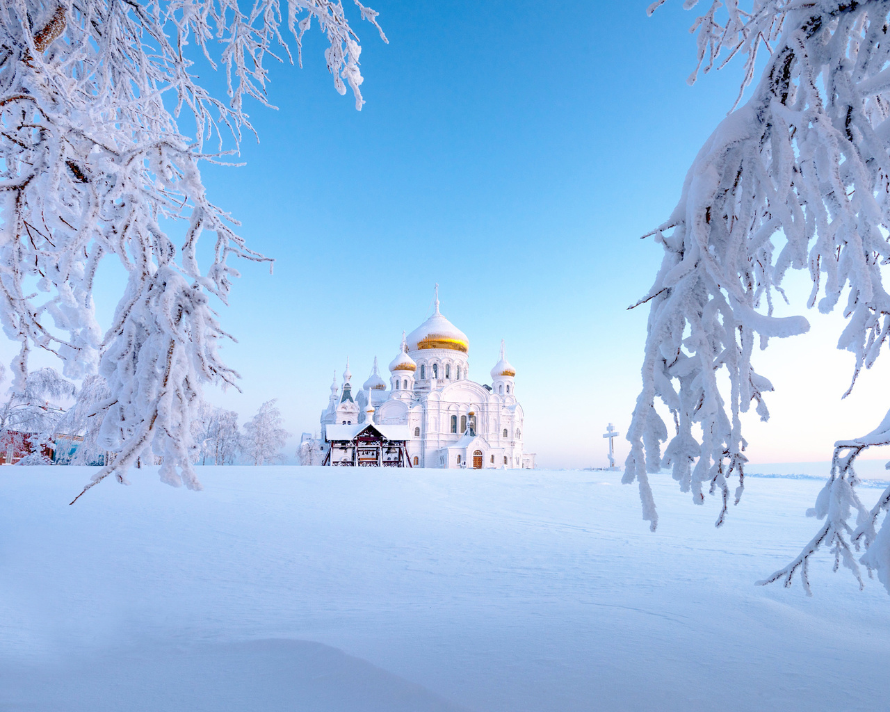 белогорский монастырь, зима, урал