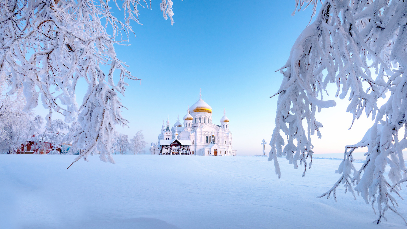 белогорский монастырь, зима, урал