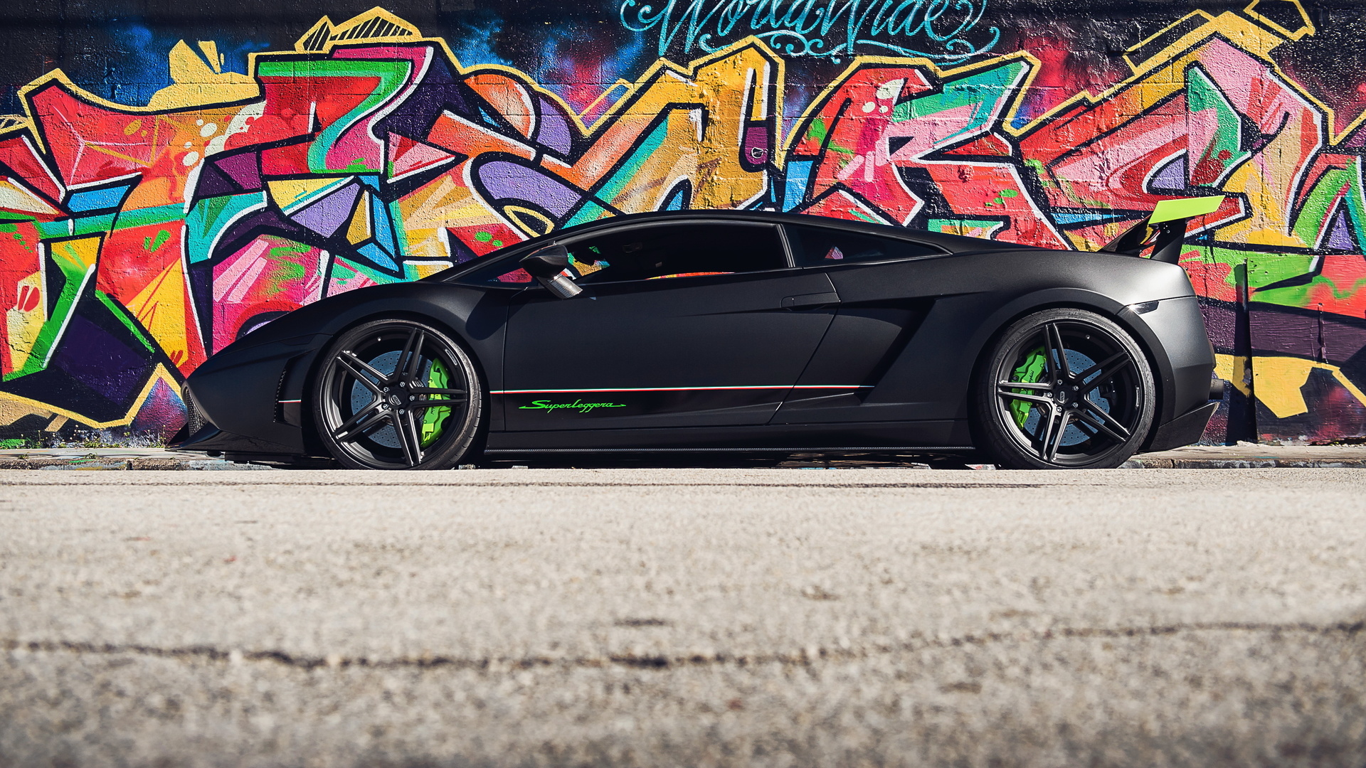 lamborghini, superleggera, lambo, green, black, gallardo, graffiti, , , , 