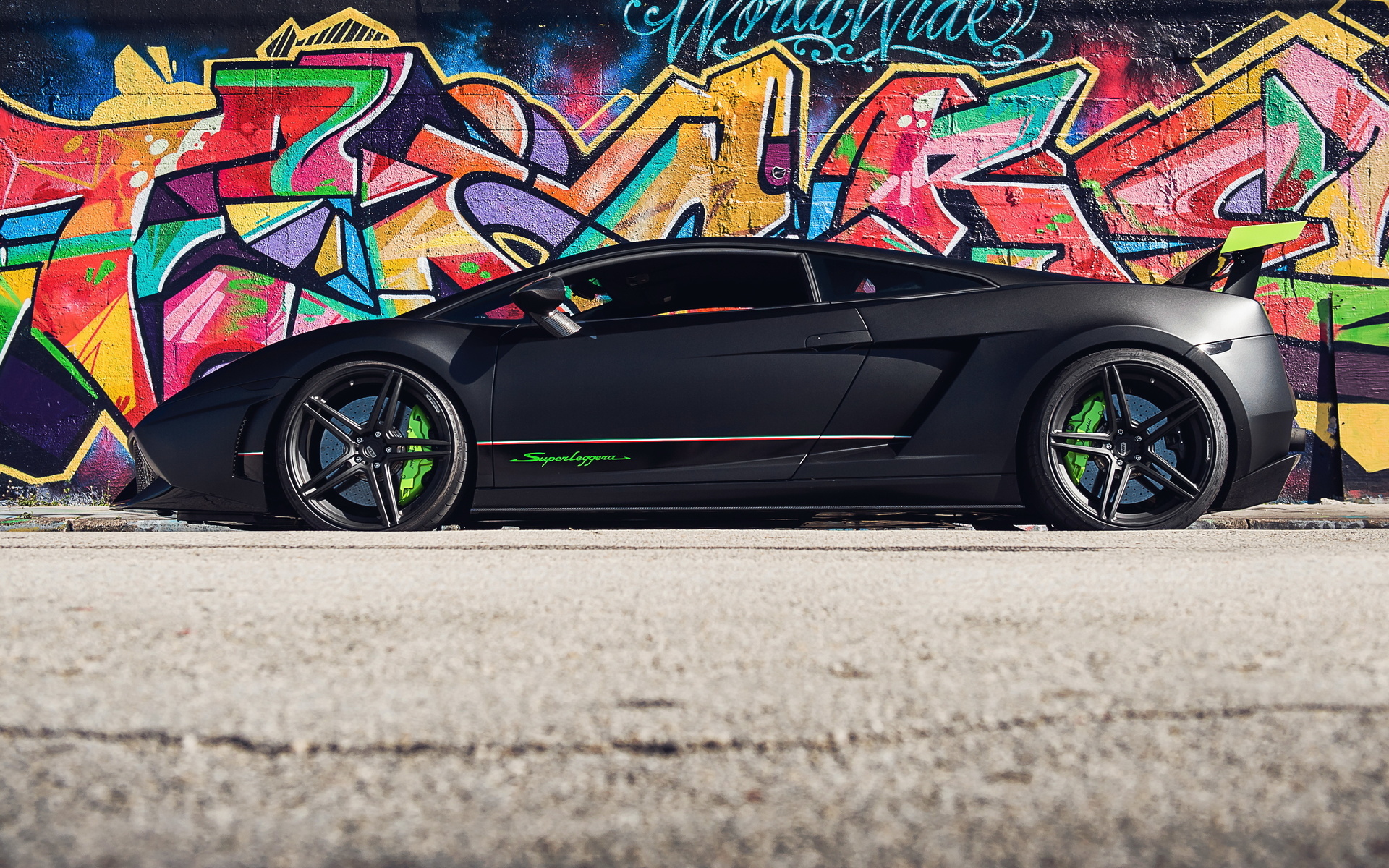 lamborghini, superleggera, lambo, green, black, gallardo, graffiti, , , , 