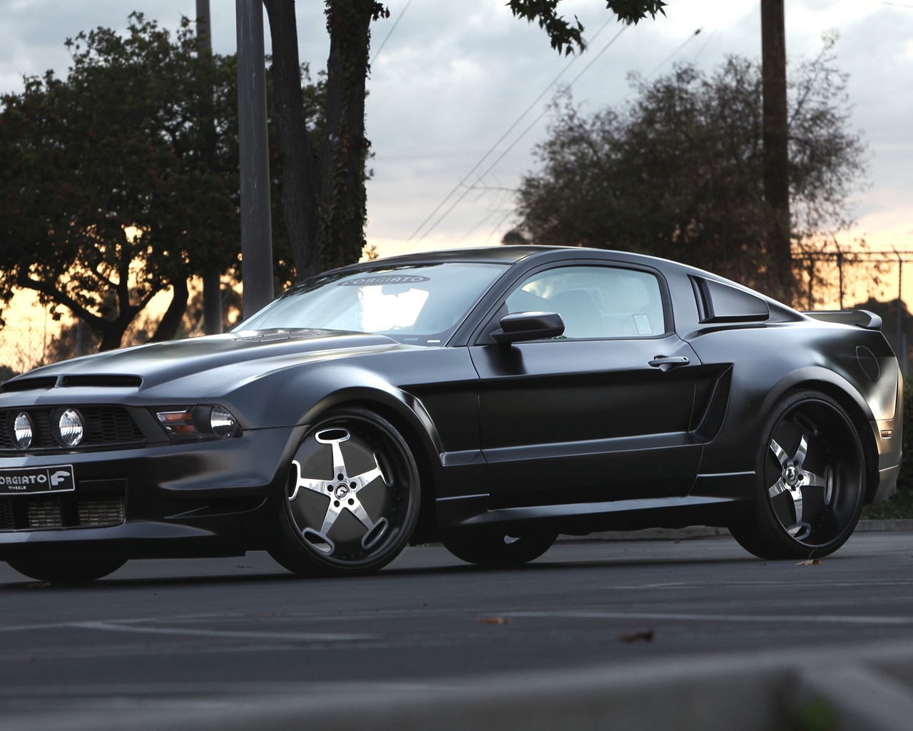 black, ford mustang, car, drives, tuning, road