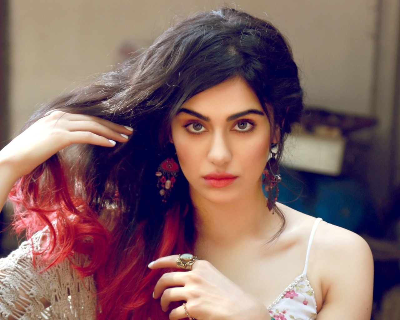 indian, , lips, beautiful, adah sharma, face, girl, eyes, brunette, , celebrity, bollywood, actress