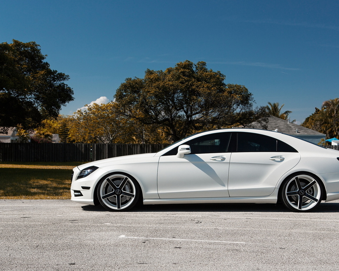cls, 550, white, side view, mercedes, matte, tuning
