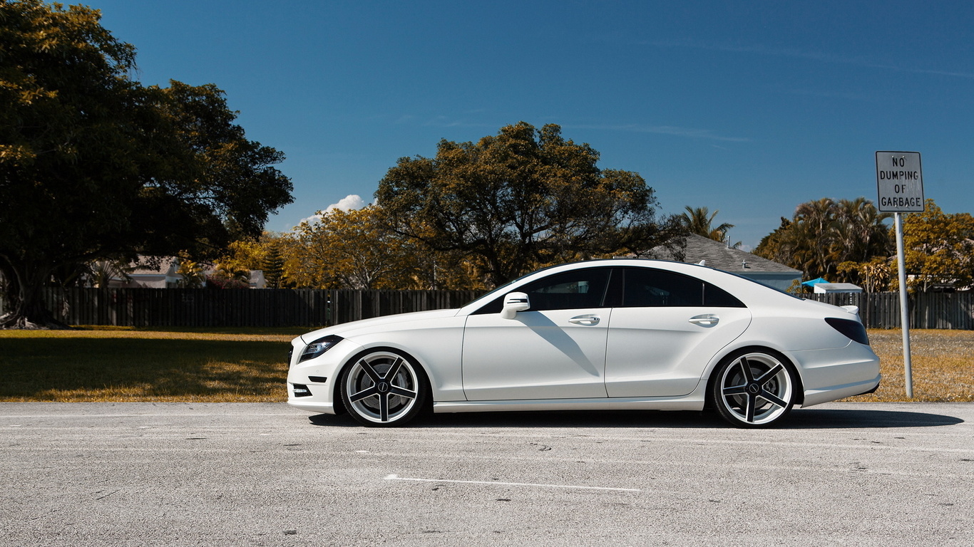 cls, 550, white, side view, mercedes, matte, tuning