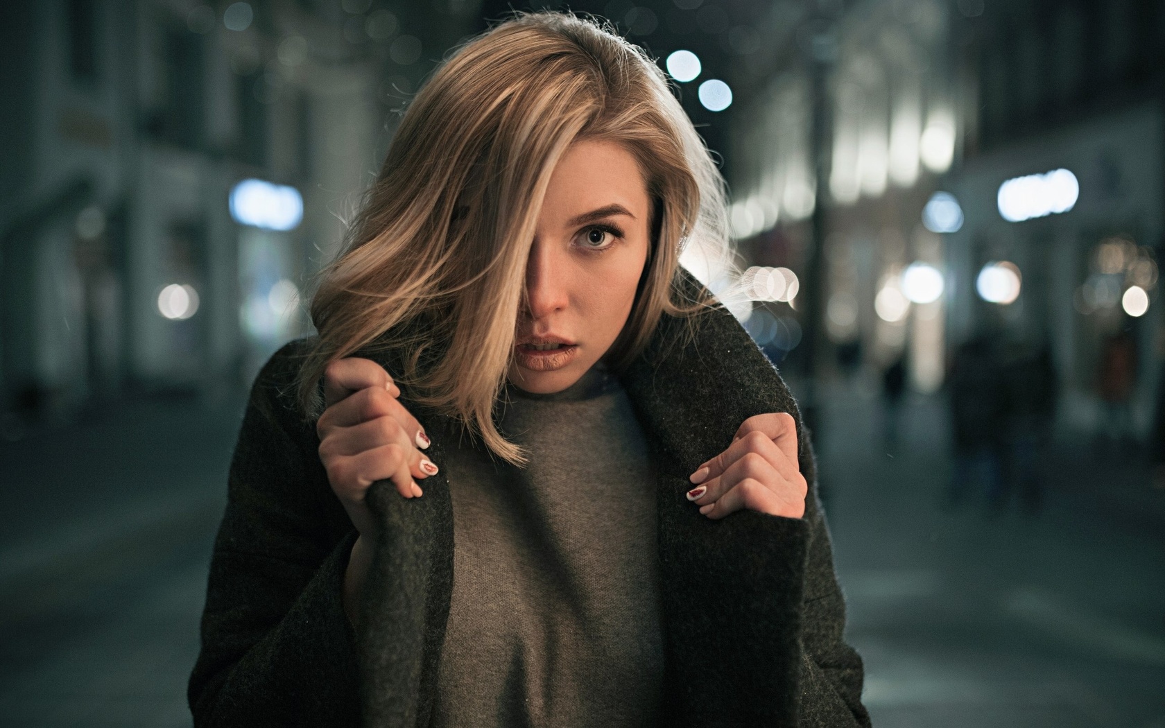 women, portrait, face, hair in face, women outdoors, depth of field, blonde, , , , ,   ,   , 