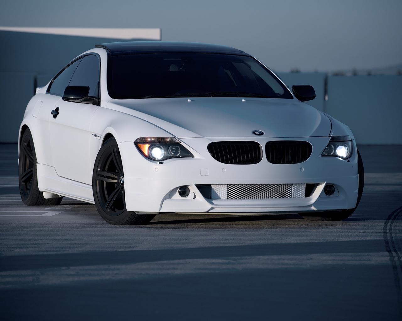 bmw, e63, bmw, white, roof, white, parking, m6, front