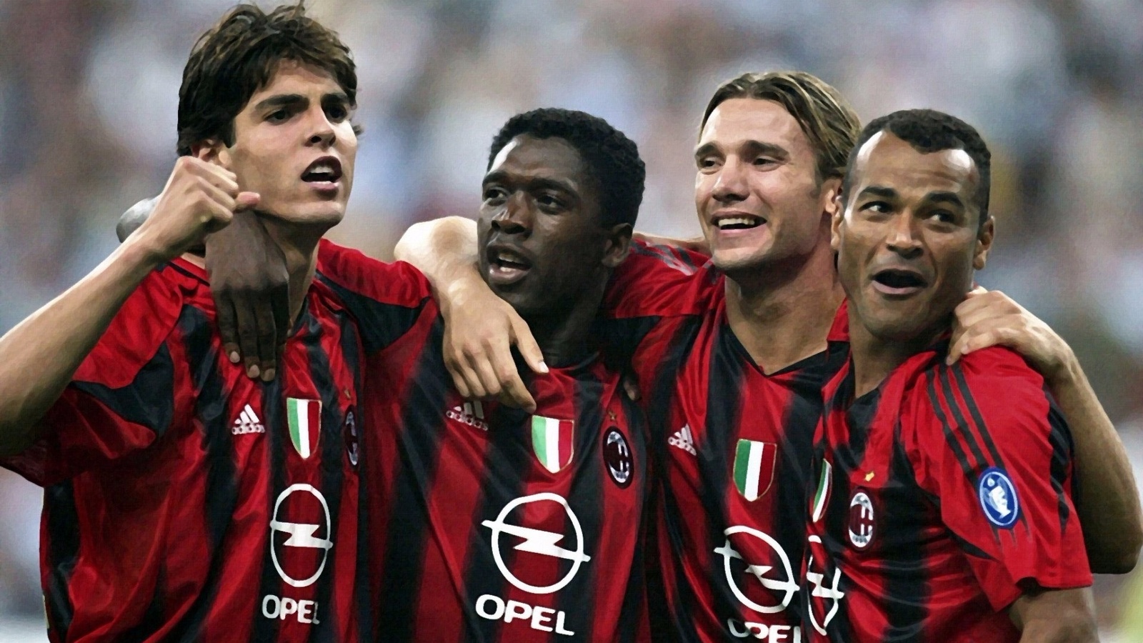 ricardo kaka, andriy shevchenko, clarence seedorf, cafu, milan, , , , 