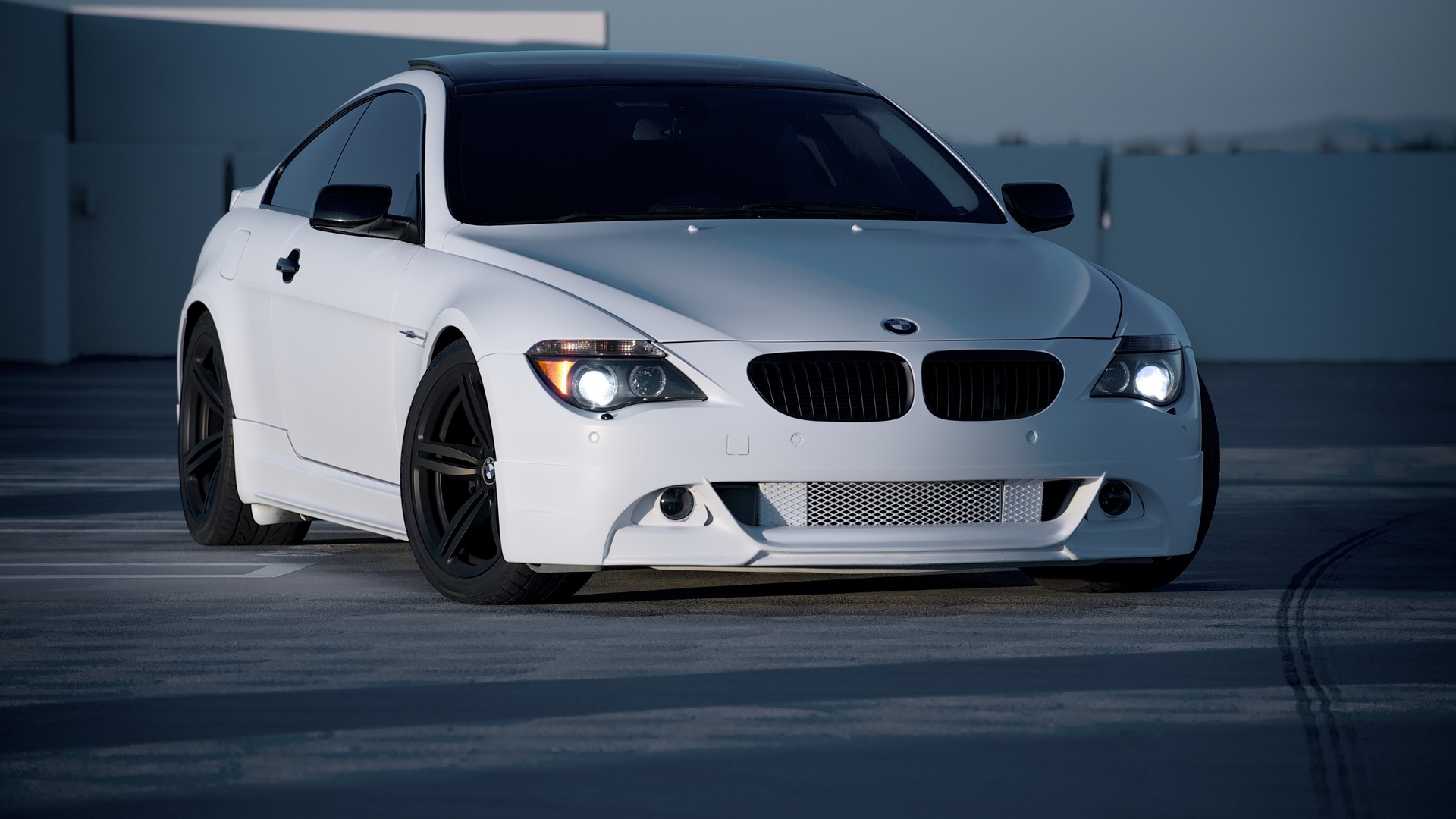 bmw, e63, bmw, white, roof, white, parking, m6, front