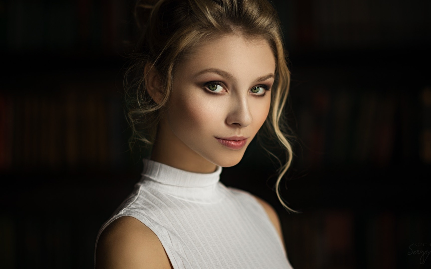 alisa tarasenko, women, blonde, sergey fat, face, portrait, green eyes,  , , , , ,  ,   