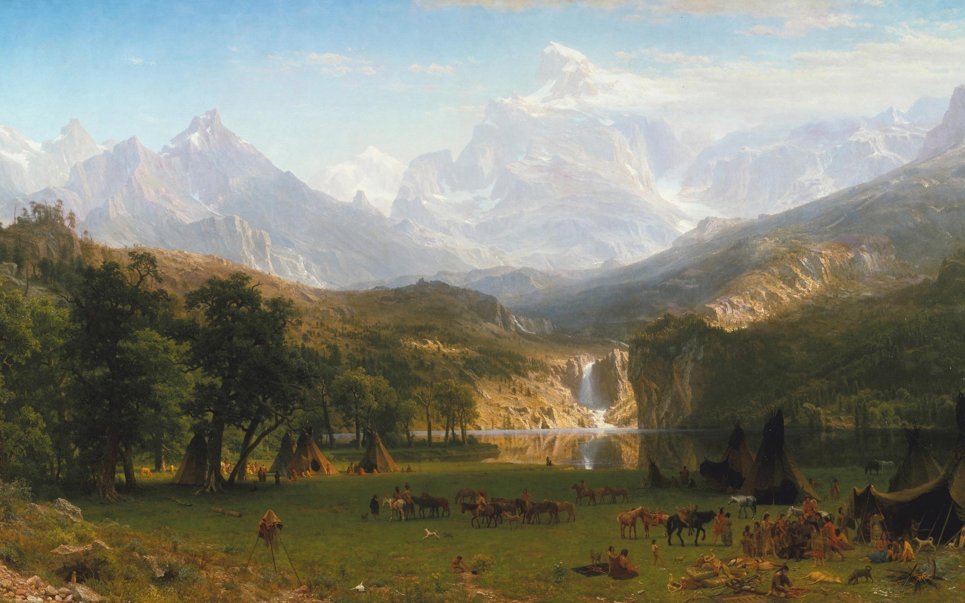 albert bierstadt, picture, painting, landers peak, the rocky mountains