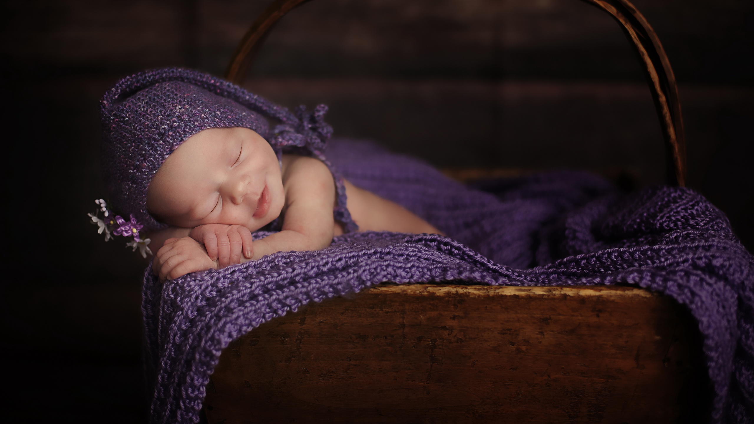 ребёнок, младенец, малыш, шапочка, колпачок, одеяло, сон