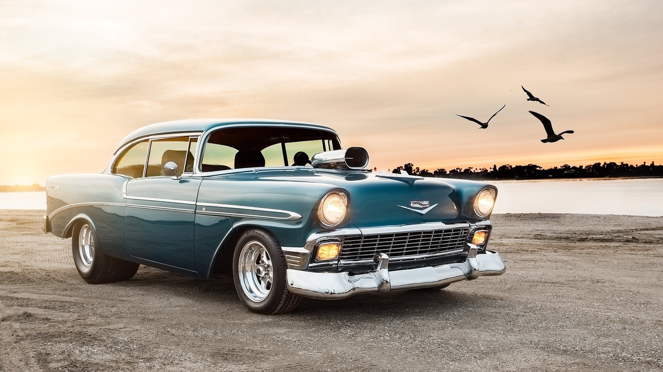 1956, chevrolet, bel air, sport, coupe