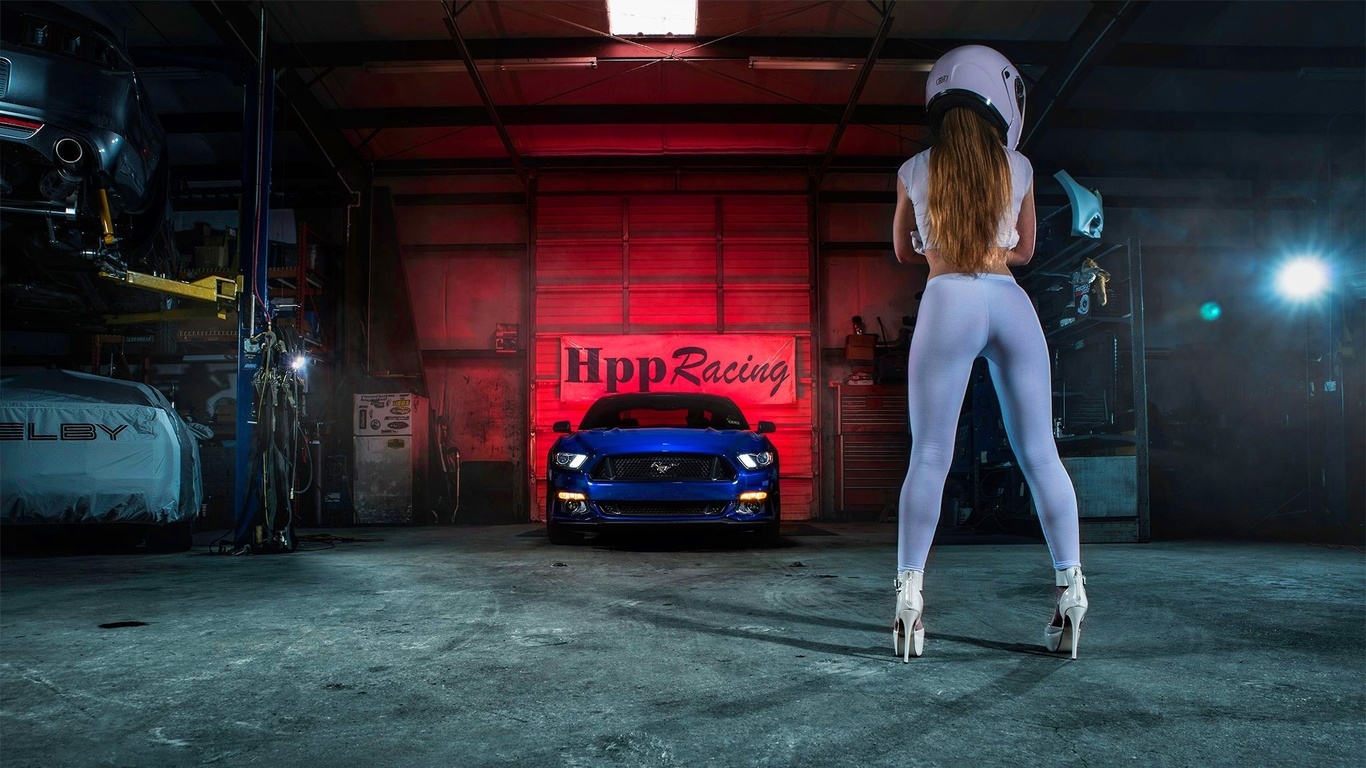 ford, mustang, racing, girl, ,  , 