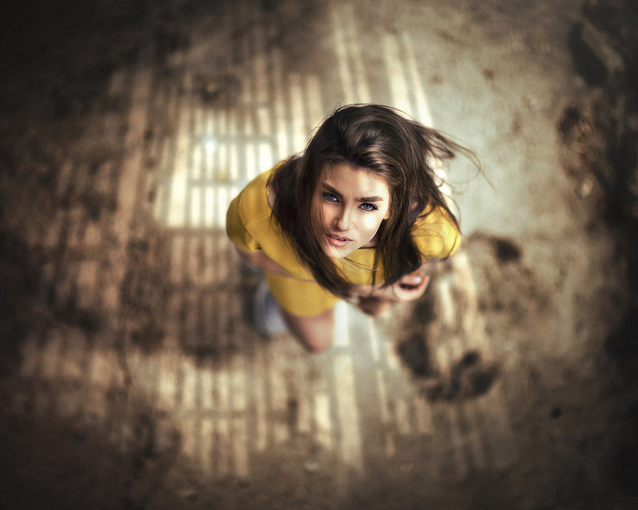 women, face, portrait, ali falak, top view, blue eyes